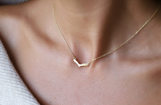 Tiny Gold Bat Necklace Halloween Gifts • Cute Spooky Bat Jewelry  • Gifts for Her - silvergoldandrose