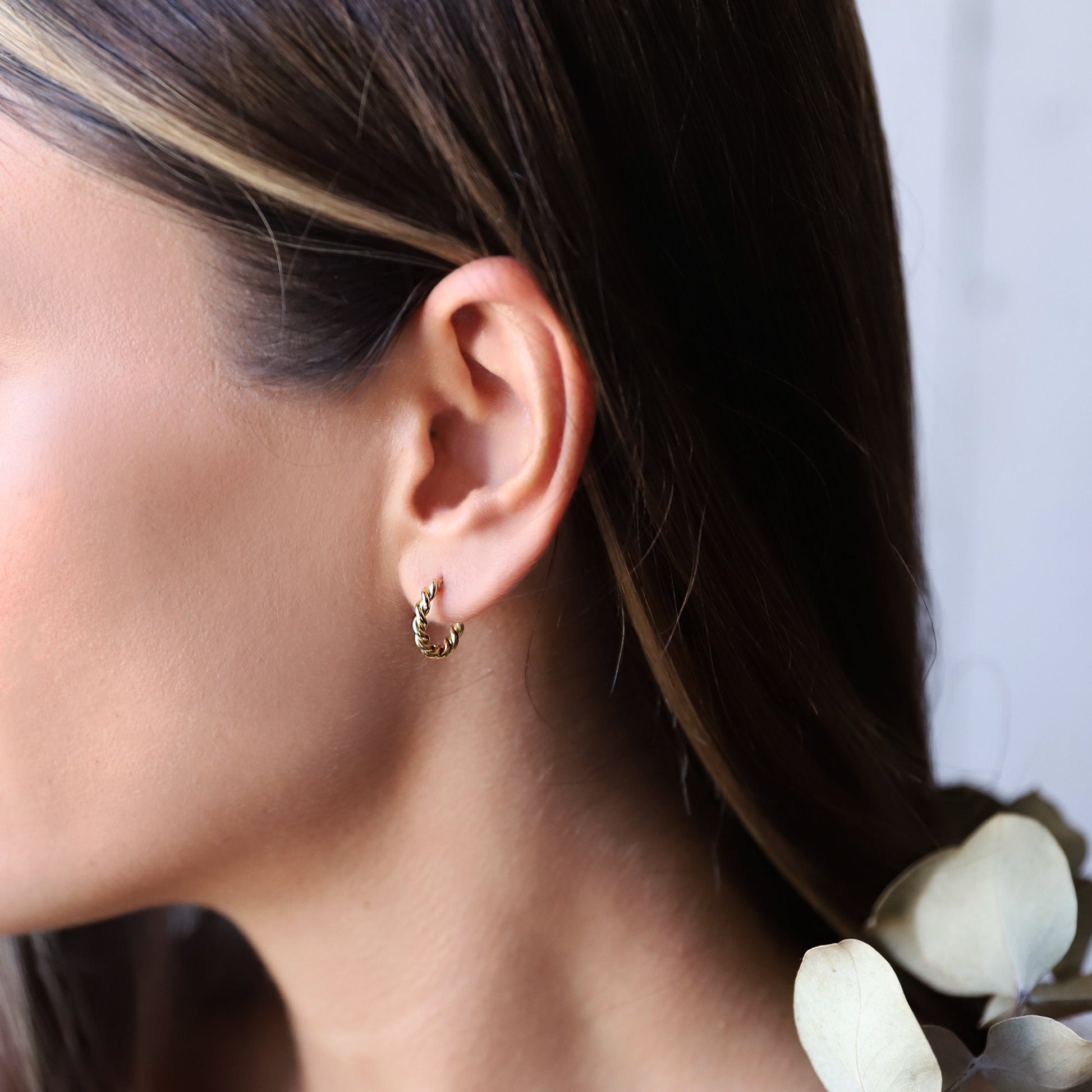 Huggies Hoop Earrings • Dainty Twisted Minimalist Jewelry • Ready to Ship Gifts for Her, Sterling Silver, Gold and Rose Gold Tiny Huggies - silvergoldandrose
