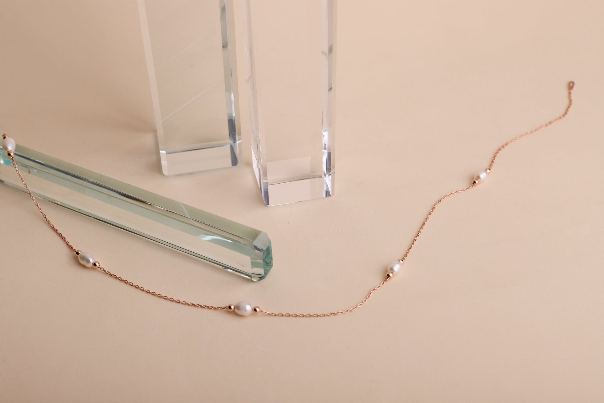 Station Necklace, Freshwater Pearl Necklace, 14K Gold Cute Gold Pearl Choker Necklace • Vintage Style • Handmade Bridesmaid Gifts - silvergoldandrose