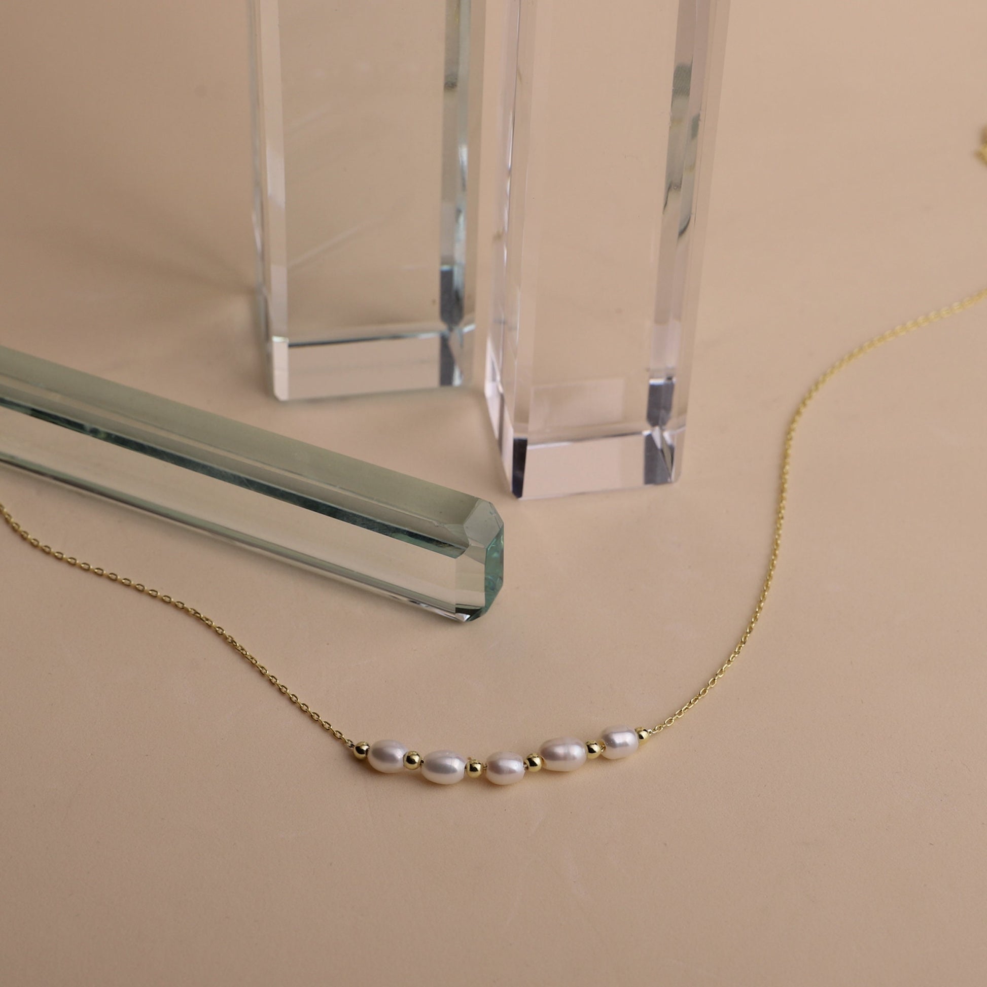 Cute Freshwater Beaded Pearl Necklace, Tiny Pearl Necklace Gold, Rose Gold and Sterling Silver • Dainty Bridesmaid Gifts, Anniversary Gifts - silvergoldandrose