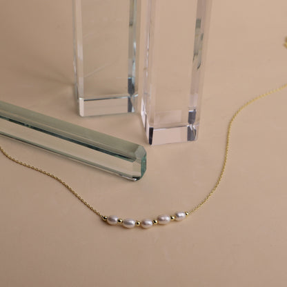 Cute Freshwater Beaded Pearl Necklace, Tiny Pearl Necklace Gold, Rose Gold and Sterling Silver • Dainty Bridesmaid Gifts, Anniversary Gifts - silvergoldandrose