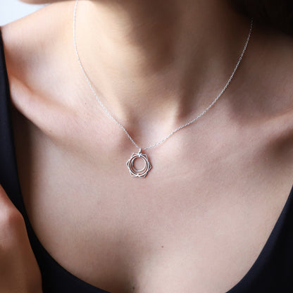 Sacral Chakra Necklace, Svadhisthana Yoga Symbol Jewelry • Handmade Chakra • Hindu Necklace • Yoga Chakra • Seven Chakra Symbol Jewelry - silvergoldandrose