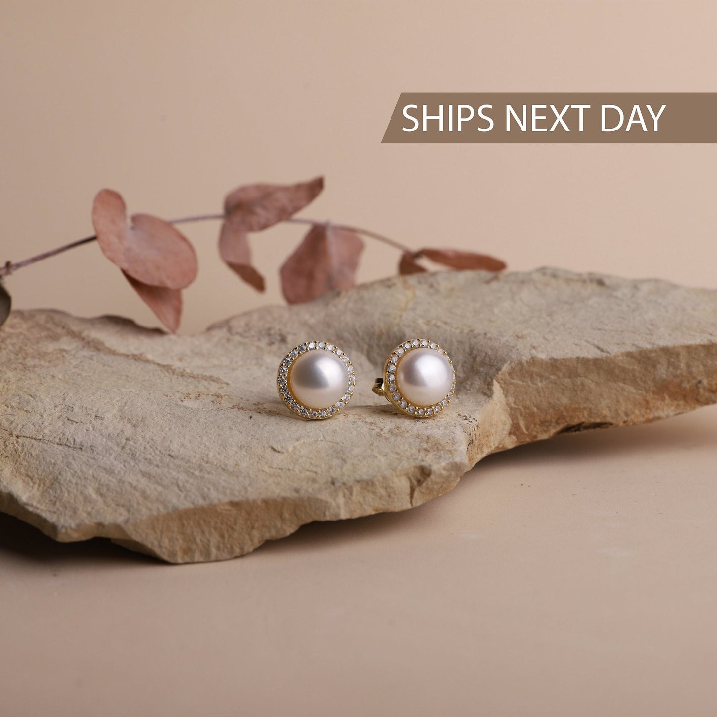 Pave Earrings Studs, Pearl Earrings Silver, Pave Diamond Earrings, Cubic Zirconia Earrings Wedding White Pearl Earrings, Bridesmaid Earrings - silvergoldandrose