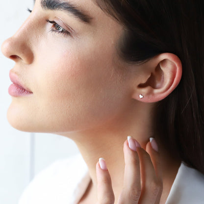 Heartfelt Gold-Filled Heart Stud Earrings in 925 Sterling Silver