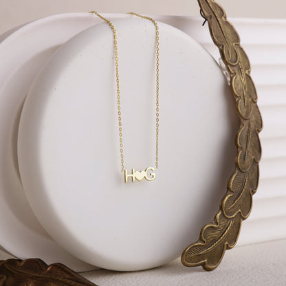 Custom Heart Initial Necklace with Birthstone Add-On | Dainty Letter Necklace for Her by SilverGoldandRose