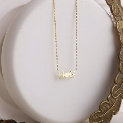 Custom Heart Initial Necklace with Birthstone Add-On | Dainty Letter Necklace for Her by SilverGoldandRose
