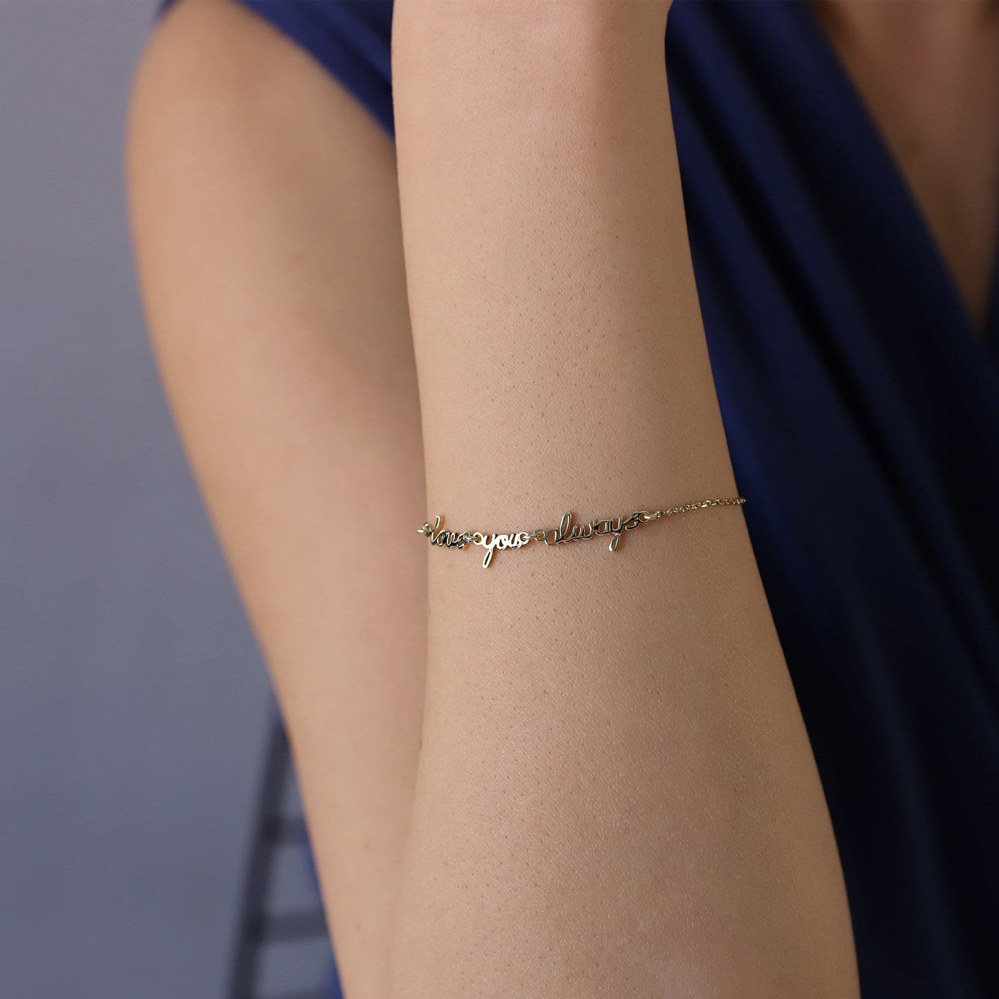 Custom Signature Name Bracelet, Dainty Gold Bracelet | Cute Actual Handwriting Sterling Silver Bracelet | Perfect Jewelry Gifts for Her - silvergoldandrose