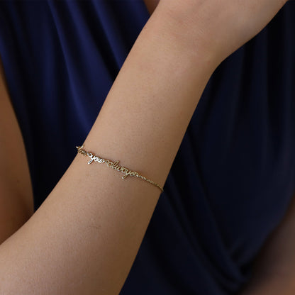 Custom Signature Name Bracelet, Dainty Gold Bracelet | Cute Actual Handwriting Sterling Silver Bracelet | Perfect Jewelry Gifts for Her - silvergoldandrose
