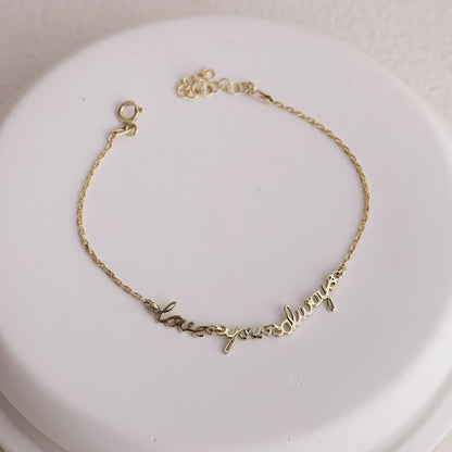 Custom Signature Name Bracelet, Dainty Gold Bracelet | Cute Actual Handwriting Sterling Silver Bracelet | Perfect Jewelry Gifts for Her - silvergoldandrose