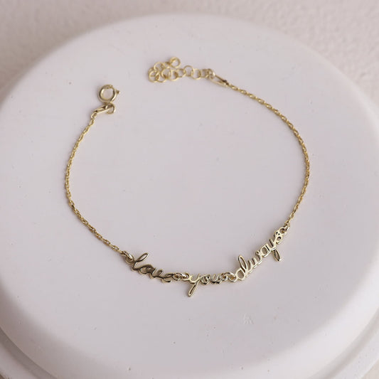 Custom Signature Name Bracelet, Dainty Gold Bracelet | Cute Actual Handwriting Sterling Silver Bracelet | Perfect Jewelry Gifts for Her - silvergoldandrose