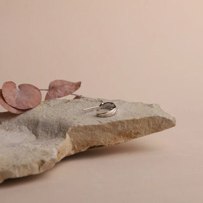 Twisted Silver Hoop Earrings - Dainty Handmade Jewelry - Silvergoldandrose