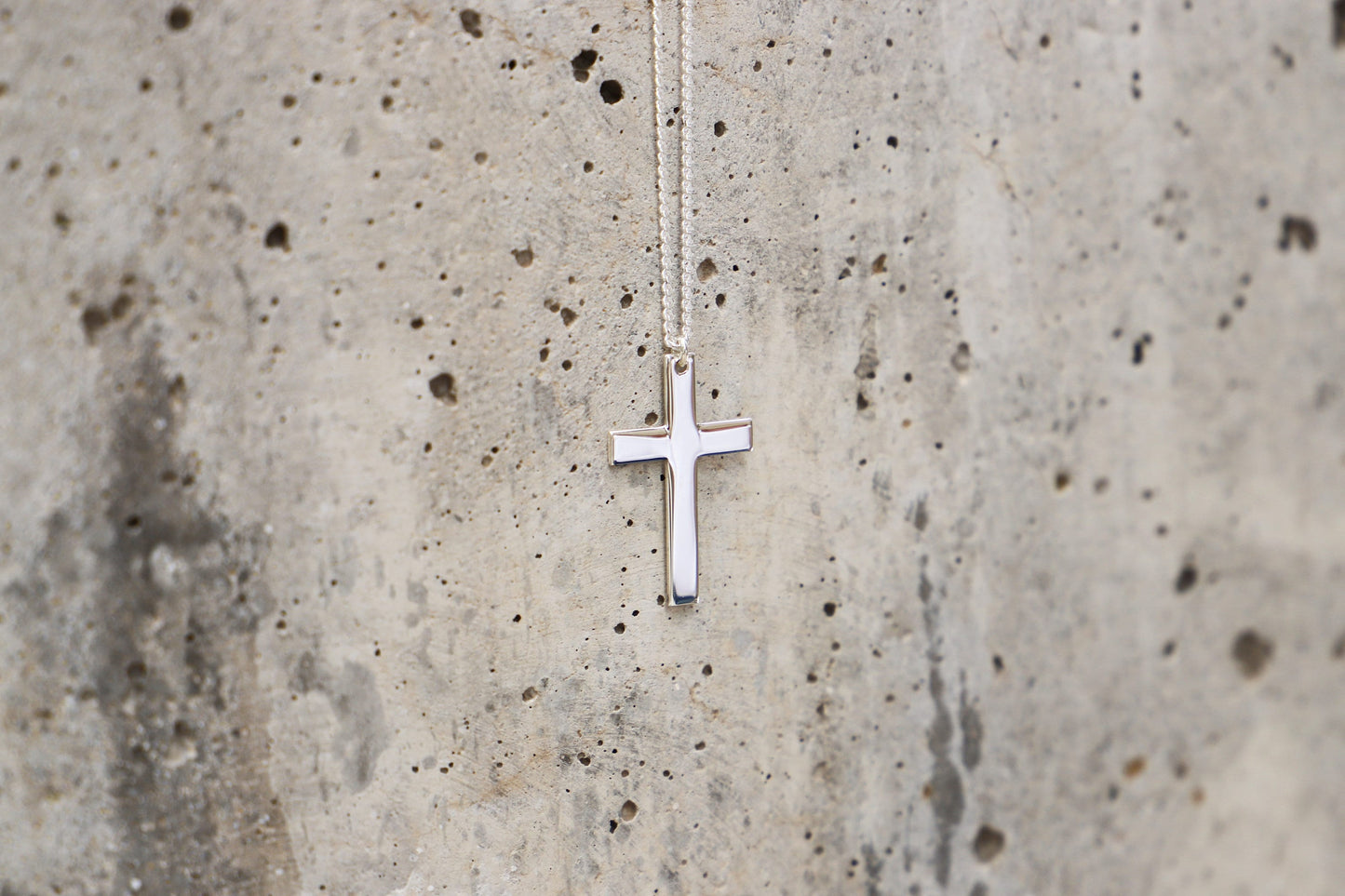 Pendant Cross Necklace Men with Curb Chain • Sterling Silver Cross Jewelry • Boyfriend Gift, Groomsmen Gift • Best Man Gift • Birthday Gifts - silvergoldandrose