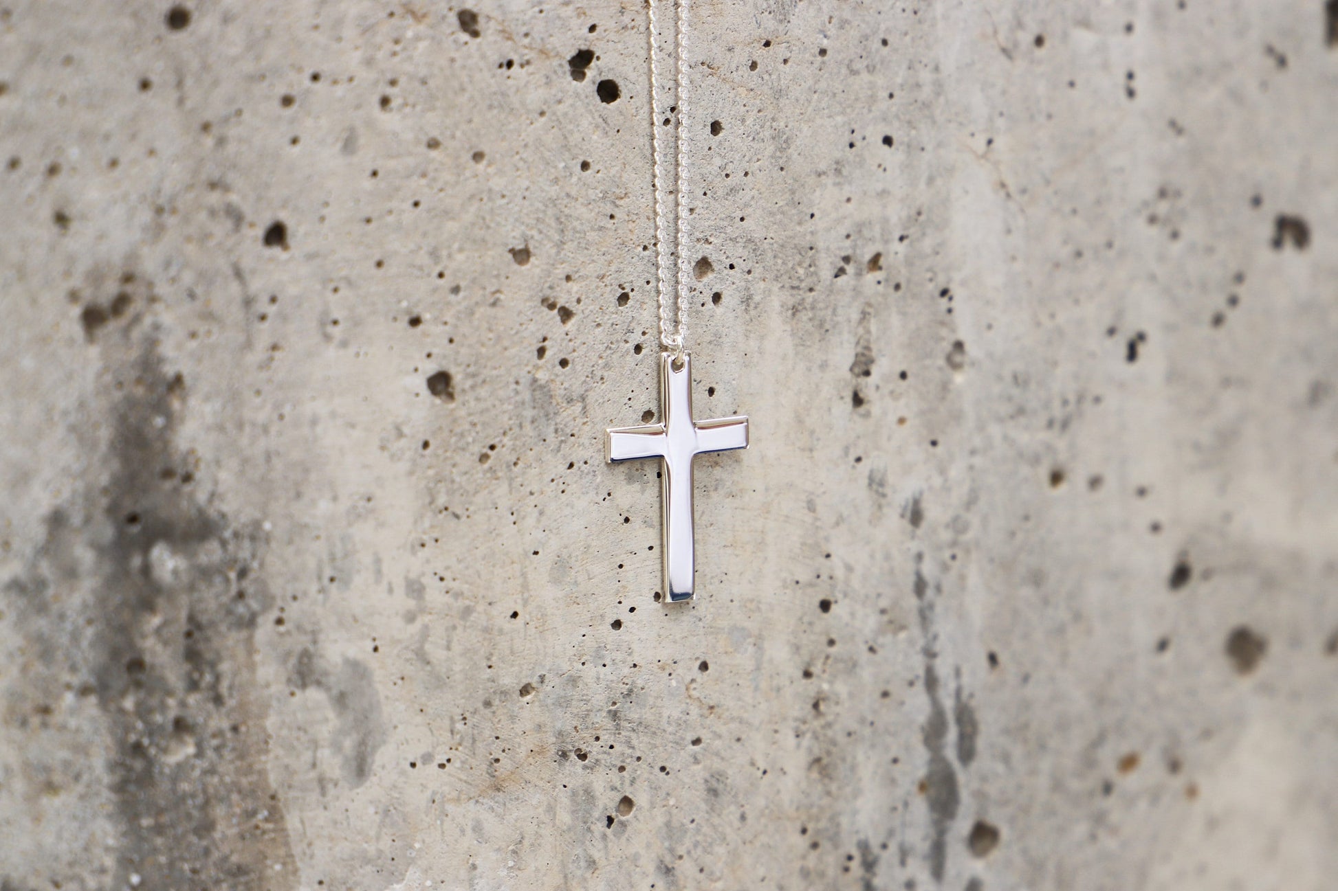 Pendant Cross Necklace Men with Curb Chain • Sterling Silver Cross Jewelry • Boyfriend Gift, Groomsmen Gift • Best Man Gift • Birthday Gifts - silvergoldandrose