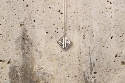 Two Initial Monogram Necklace Silver for Men with Curb Chain, Gold Custom 2 Monogram Necklace • Perfect Silver Gifts silvergoldandrose