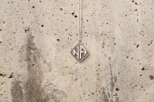 Two Initial Monogram Necklace Silver for Men with Curb Chain, Gold Custom 2 Monogram Necklace • Perfect Silver Gifts silvergoldandrose