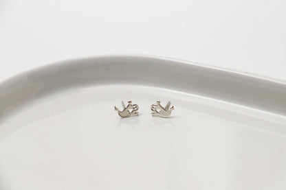 Halloween Gift Cute Ghost Stud Earrings | Spooky Season 14K Gold Filled, Rose Gold Filled and Sterling Silver Earrings - silvergoldandrose