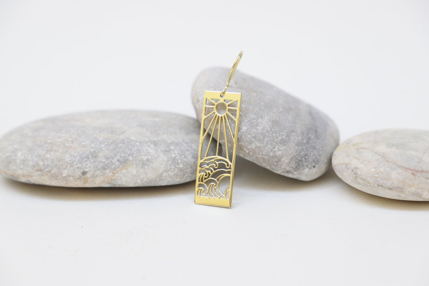 Sun and Ocean Wave Earrings
