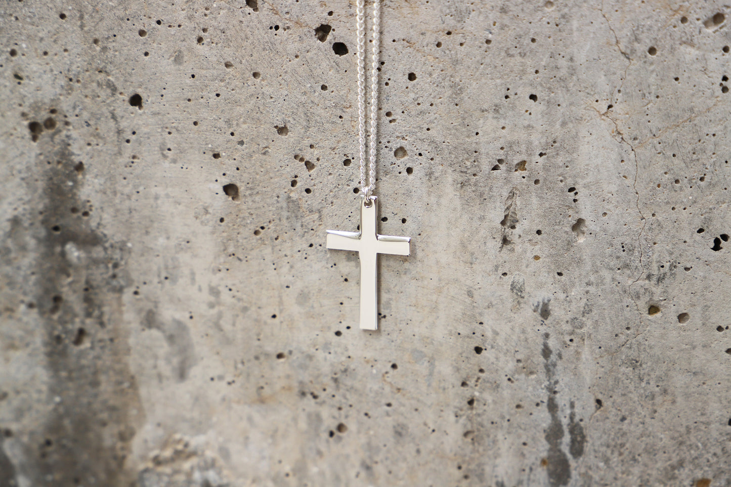 Pendant Cross Necklace Men with Curb Chain • Sterling Silver Cross Jewelry • Boyfriend Gift, Groomsmen Gift • Best Man Gift • Birthday Gifts - silvergoldandrose