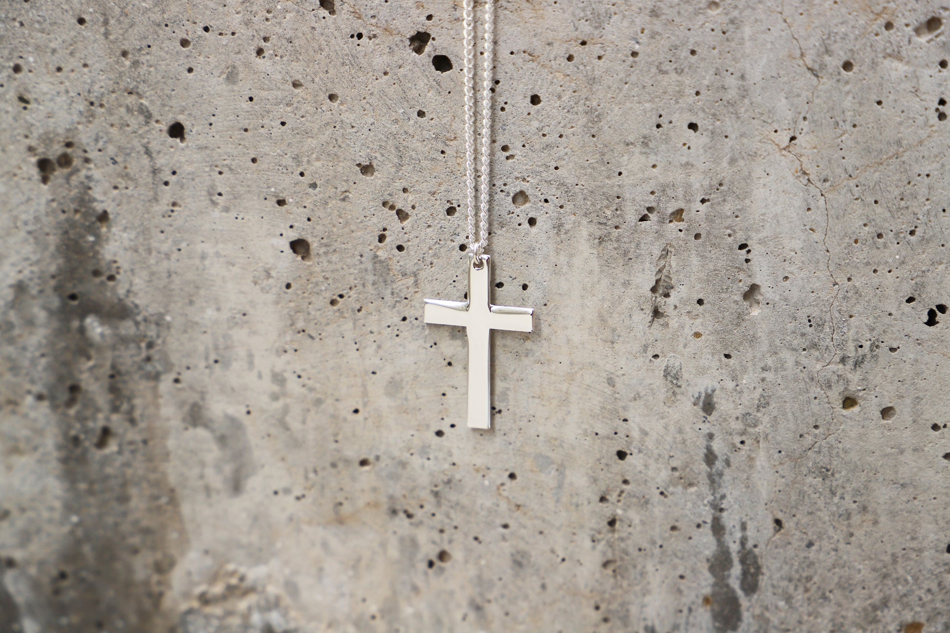 Pendant Cross Necklace Men with Curb Chain • Sterling Silver Cross Jewelry • Boyfriend Gift, Groomsmen Gift • Best Man Gift • Birthday Gifts - silvergoldandrose