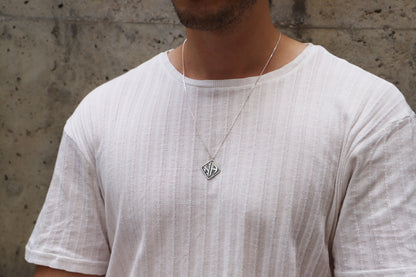 Two Initial Monogram Necklace Silver for Men with Curb Chain, Gold Custom 2 Monogram Necklace • Perfect Silver Gifts by silvergoldandrose