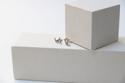 Halloween Gift Cute Ghost Stud Earrings | Spooky Season 14K Gold Filled, Rose Gold Filled and Sterling Silver Earrings - silvergoldandrose