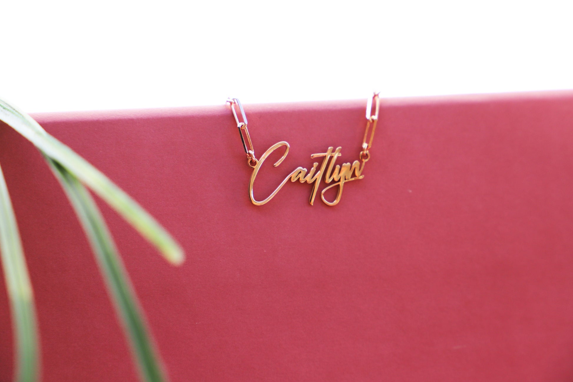 Link Chain Name Necklace Gold Personalized, Handmade Silver Dainty Name Jewelry by NecklaceDreamWorld - silvergoldandrose