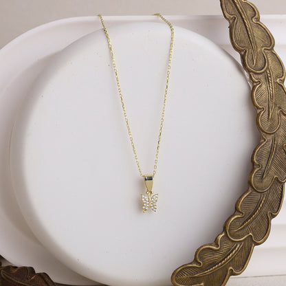 Glimmering Butterfly Necklace - Dazzling Charm with Elegant Design