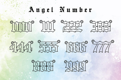 angel number font chart by silvergoldandrise
