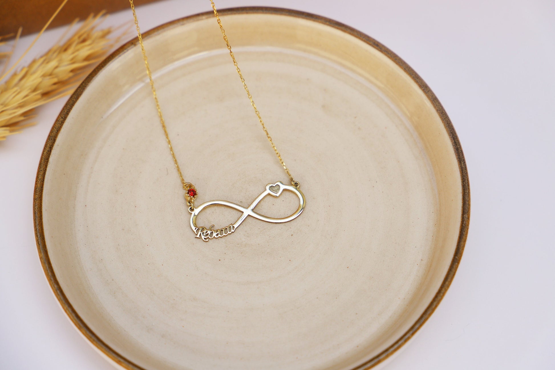 Infinity Name Necklace, Personalized Infinity Necklace, Infinity Necklace with Names, Infinity Necklace with Heart, Infinity Necklace Gold - silvergoldandrose