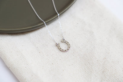 Lucky Charm Tiny Horseshoe Necklace | Silver Good Luck Pendant | Perfect Gift for Inspiration & Positivity