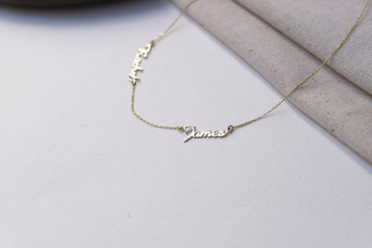 Custom Gold Name Plate Choker Necklace | Personalized Baby Name Jewelry | Dainty Handmade Gifts for Mom