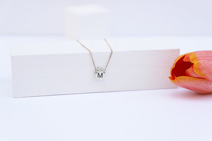 Apple Initial Necklace | Gold & Silver Personalized Letter Jewelry | Meaningful Gift for Birthdays & Special Moments