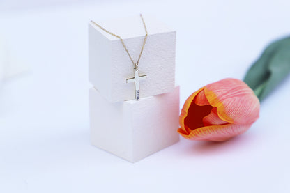 Custom Gold Cross Necklace • Dainty Small Cross Necklace • 14Kt Gold Filled Cross Necklace • Perfect Gifts - silvergoldandrose