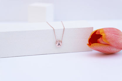 Apple Initial Necklace | Gold & Silver Personalized Letter Jewelry | Meaningful Gift for Birthdays & Special Moments