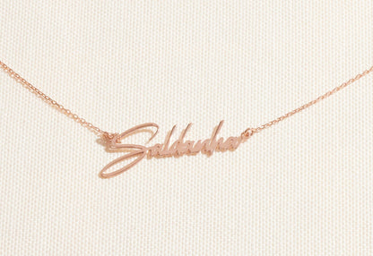 Personalized Sterling Silver Name Necklace | Signature Font Elegance