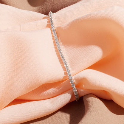 Shimmering Sterling Silver CZ Diamond Tennis Bracelet - Dazzling Waterway Jewelry