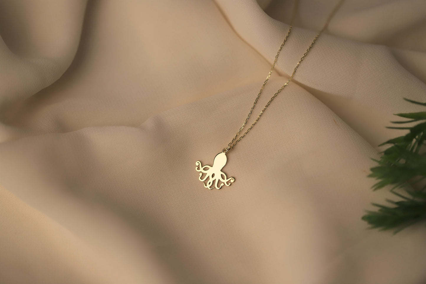 Gold Octopus Pendant Necklace | Minimalist Kraken Jewelry | Dainty Nautical Gift for Her