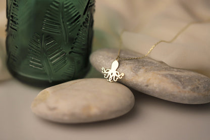 Gold Octopus Pendant Necklace – A Dainty Nautical Treasure!