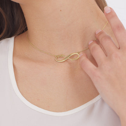 Infinity Name Necklace, Custom Jewelry • Infinity Necklaces with Birthstones • Personalized Infinity Jewelry for Women - silvergoldandrose