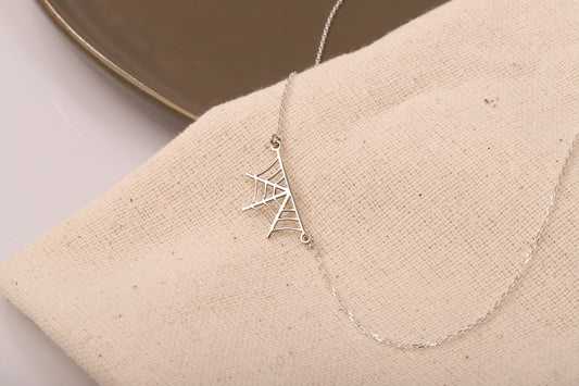 Spider Web Pendant Necklace | Gothic Cobweb Design | Perfect for Halloween & Christmas Gifts