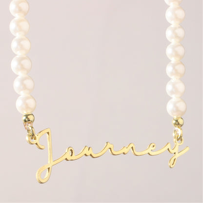 Personalized Pearl Name Necklaces for Women, Jewelry Handmade, Pearl Necklace with Name, Gifts for Women by silvergoldandrose
