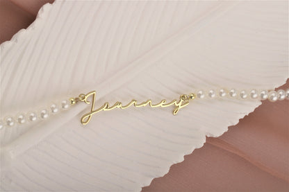 Personalized Pearl Name Necklaces for Women, Jewelry Handmade, Pearl Necklace with Name, Gifts for Women by silvergoldandrose