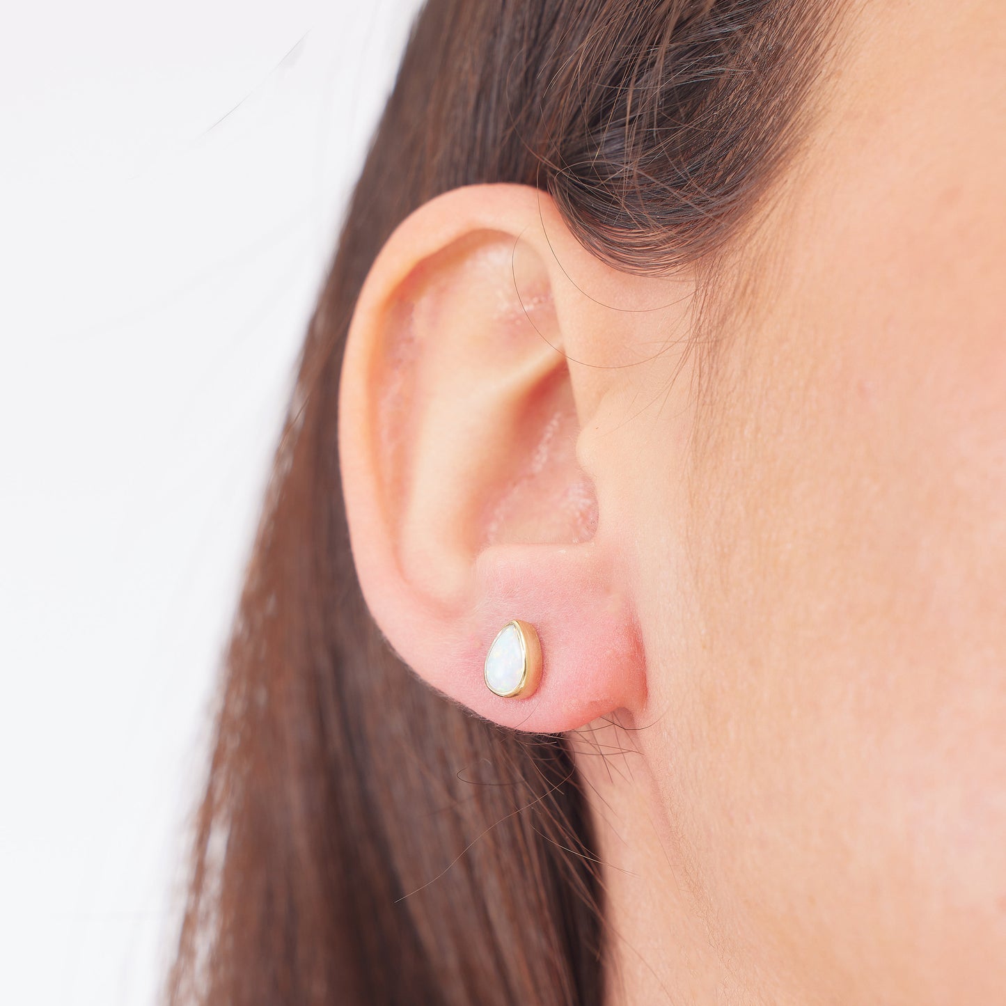Opal Teardrop Stud Earrings