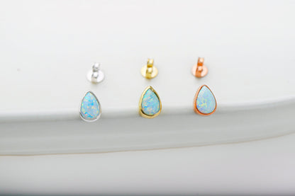 Elegant Jewel Opal Teardrop Earrings - Dazzling Iridescent Glow