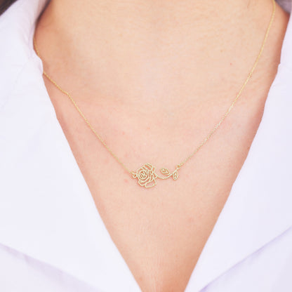 Bloom & Blossom Custom Birthflower Necklace | Personalized Floral Jewelry for Moms | Dainty Gift for Women