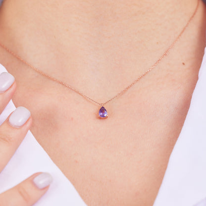 Amethyst Elegance: 14K Gold & Sterling Silver Jewelry Set with Stunning Drop Earrings & Necklace