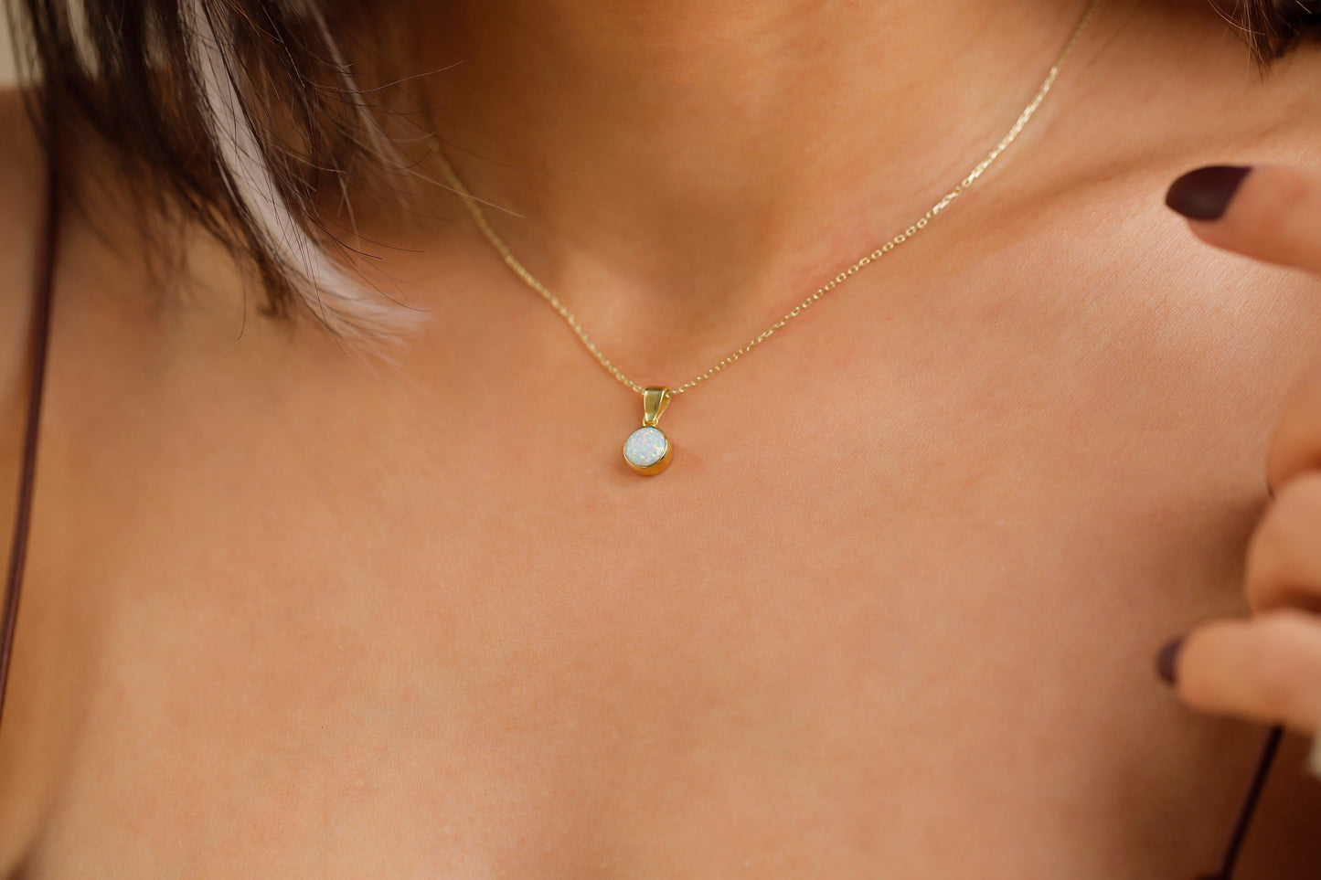 14k Gold Opal Necklace, Dainty Real Opal Necklace, Opal Jewelry, Bridesmaid Necklaces Gifts by NecklaceDreamWorld - silvergoldandrose