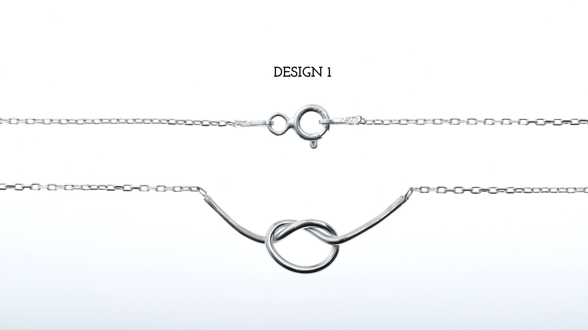 Dainty Love Knot Layering Choker Necklace by NecklaceDreamWorld in Solid 925 Sterling Silver and Rose Gold, Perfect Meaningful Knot Gifrs - silvergoldandrose