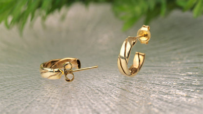 SilverTwist Earrings - Dainty Sterling Silver Hoop with Elegant Twist Design