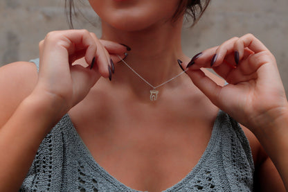 Dainty Tooth Necklace, Dental Hygienist Gift Tiny, Dental Assistant Gift, Gift for Dentist, Delicate Tooth Pendant, Tiny Tooth Necklace - silvergoldandrose